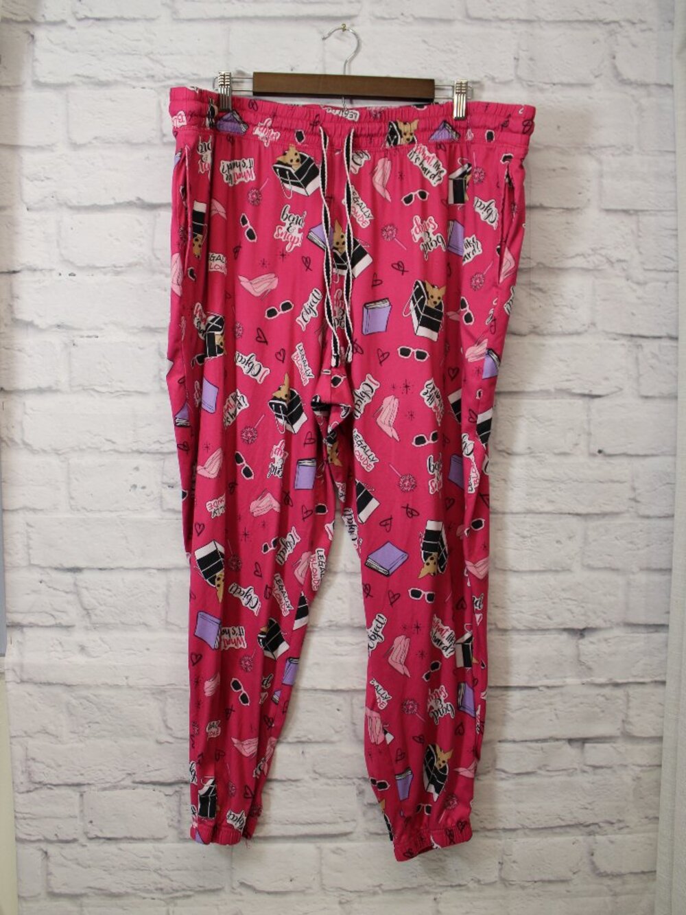 Legally Blonde Plus 3X Hot Pink Elle Woods Pull On Jogger Lounge Pants